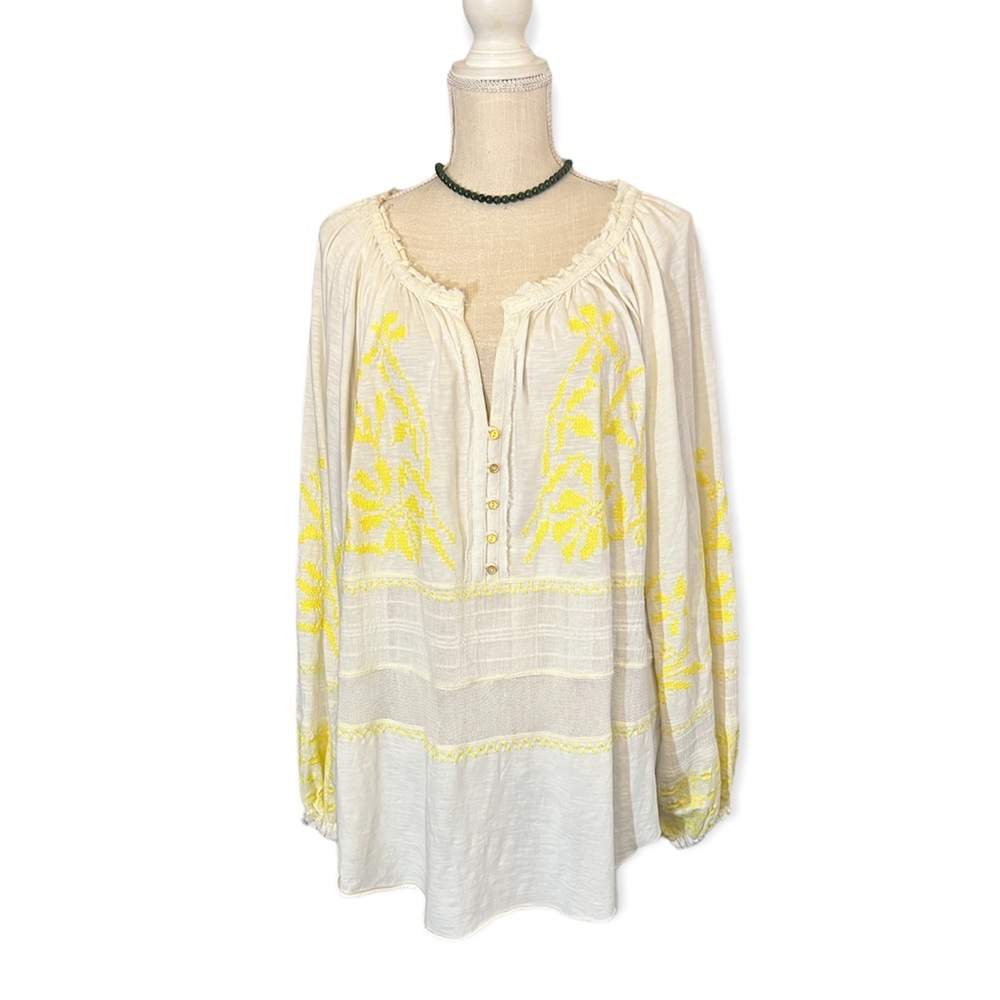 Free People Boho embroidery blouse